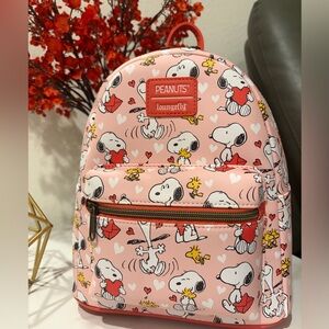Loungefly Peanuts Snoopy and Woodstock Valentine’s Day Backpack NEW